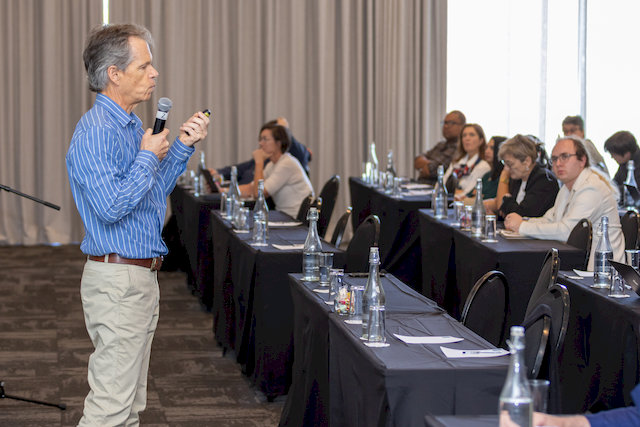 Dr. du Plessis addressing conference delegates at SoTL 2025
