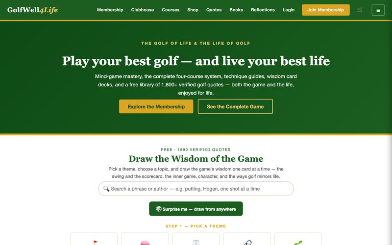 The GolfWell4Life website